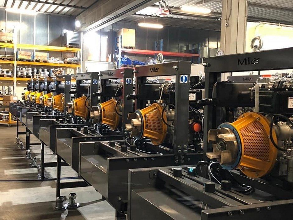 Pumping equipment in a workshop